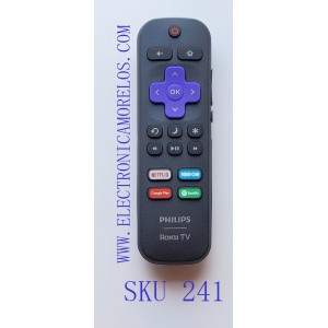 CONTROL REMOTO ORIGINAL PARA SMART TV PHILIPS ROKU ((NUEVO)) / NUMERO DE PARTE 3226000868 / RC18F-T4